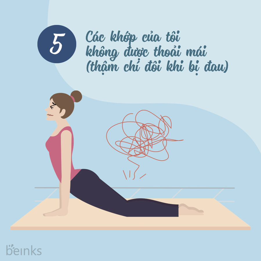 các khớp không thoái mái khi tập yoga