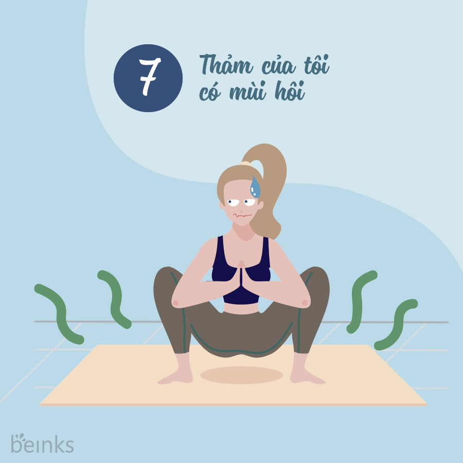 thảm yoga có mùi hôi