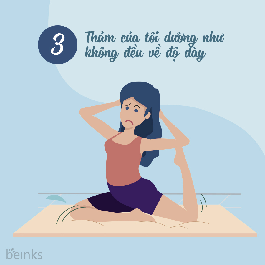 thảm yoga không đều về độ dày