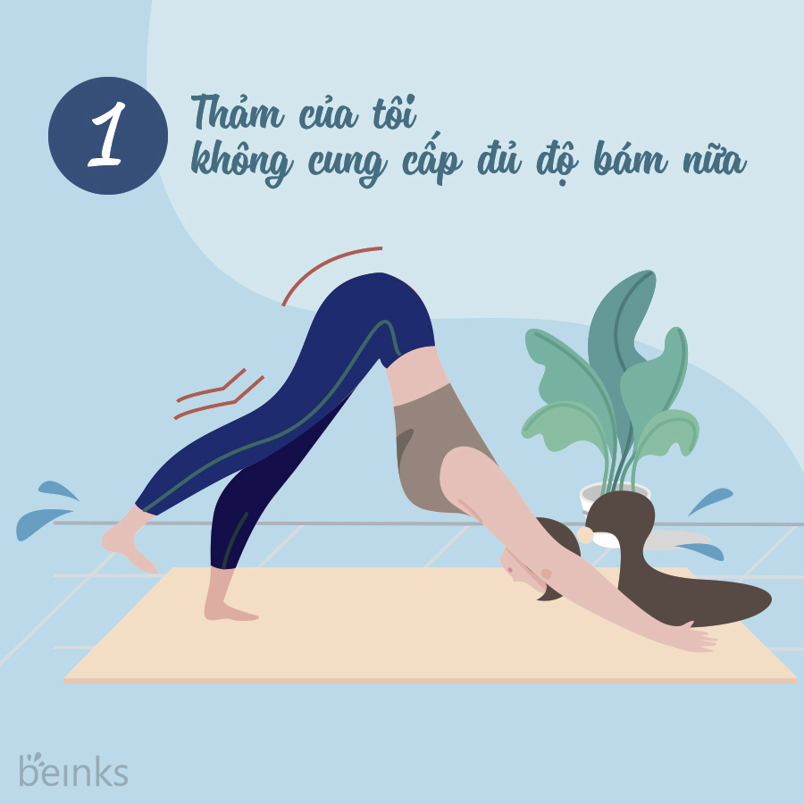 thảm yoga không đủ bám